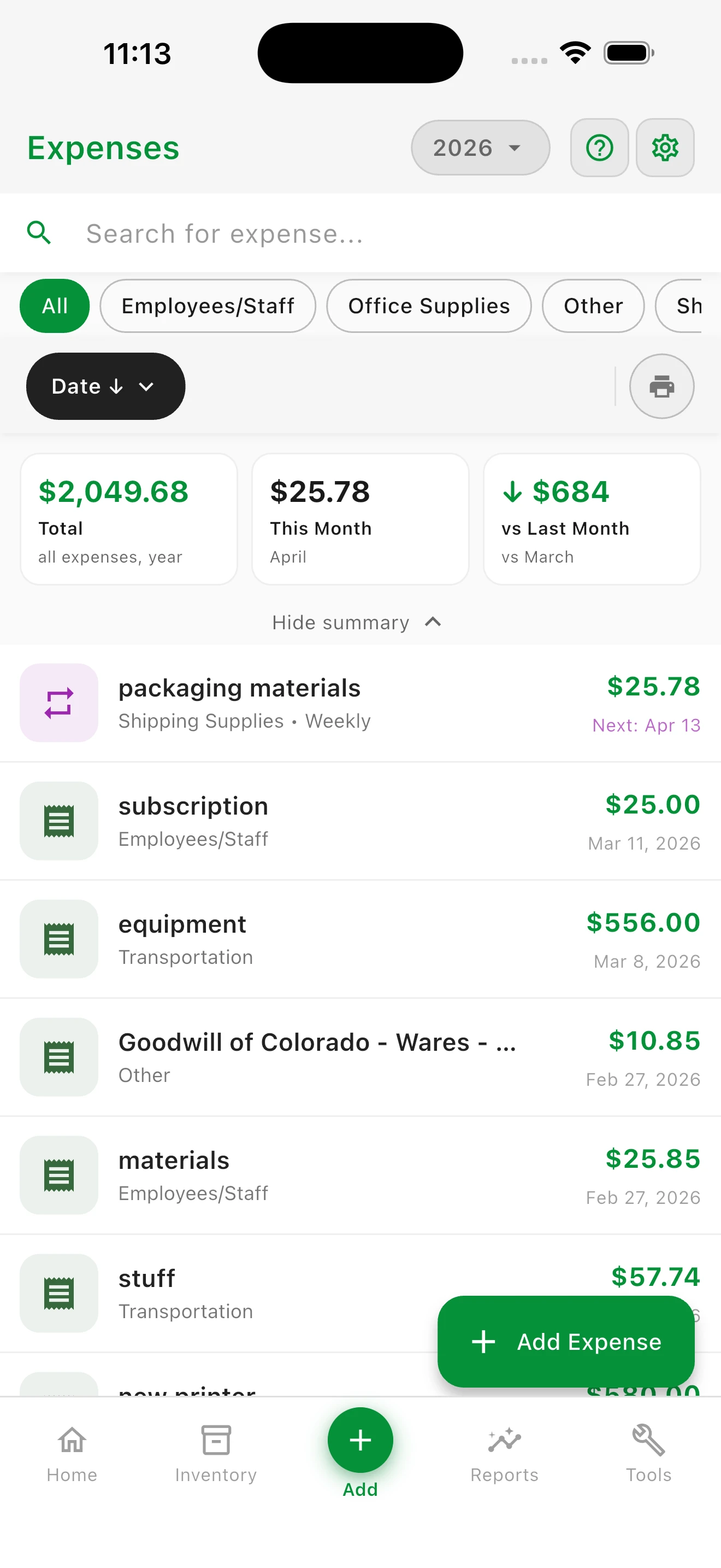 Scan receipts and track every expense