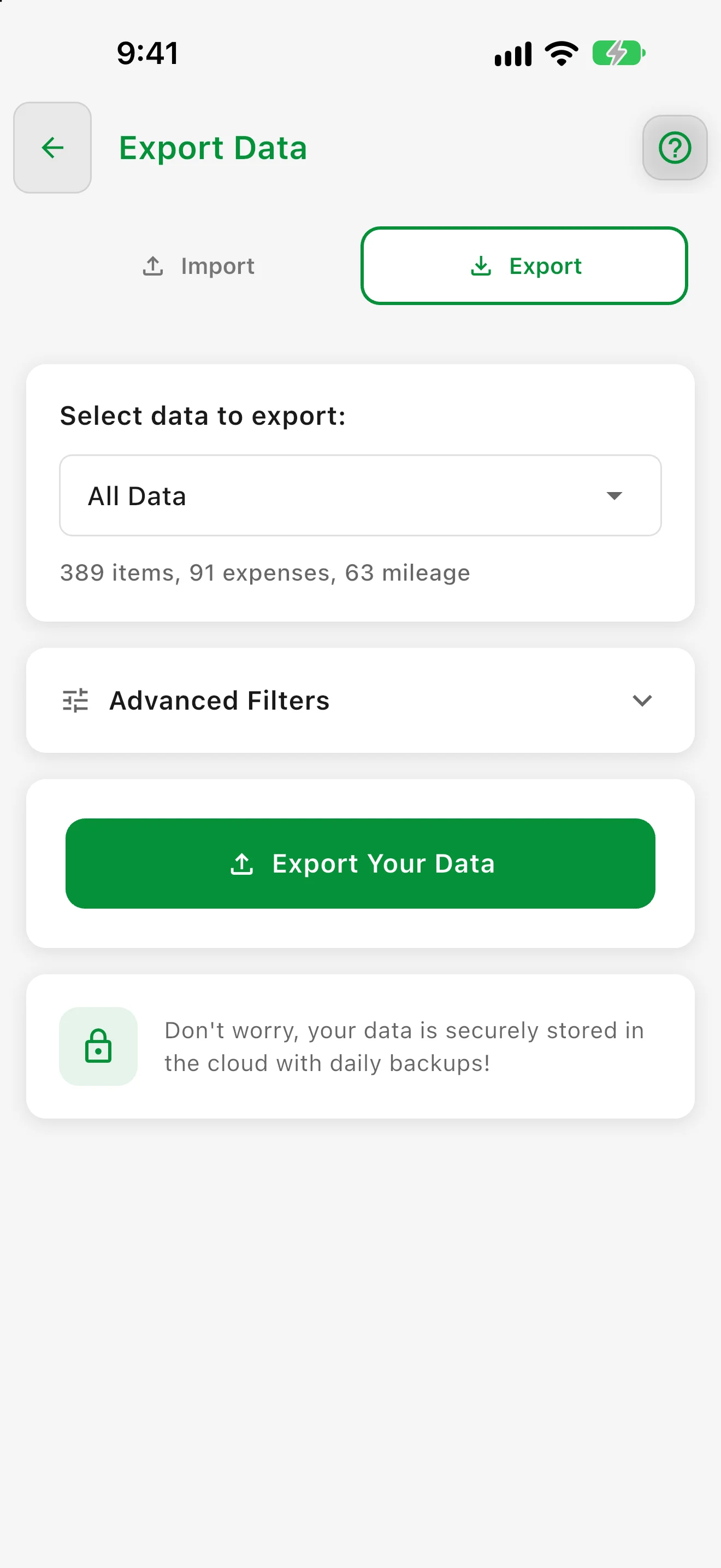 Daten als Excel-Arbeitsmappe exportieren